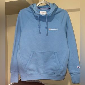 Unisex Large Ceil Blue Champion Hooded Sweatshirt